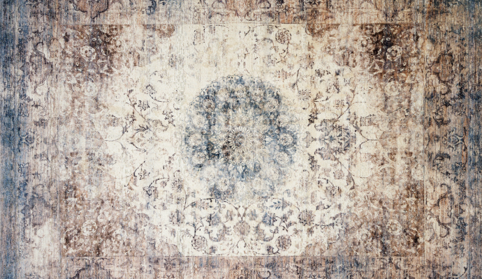 a rug with noticeable discolorations