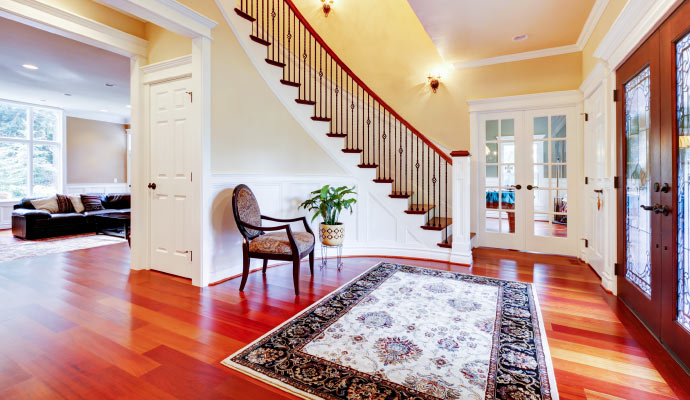 a clean rug in a house